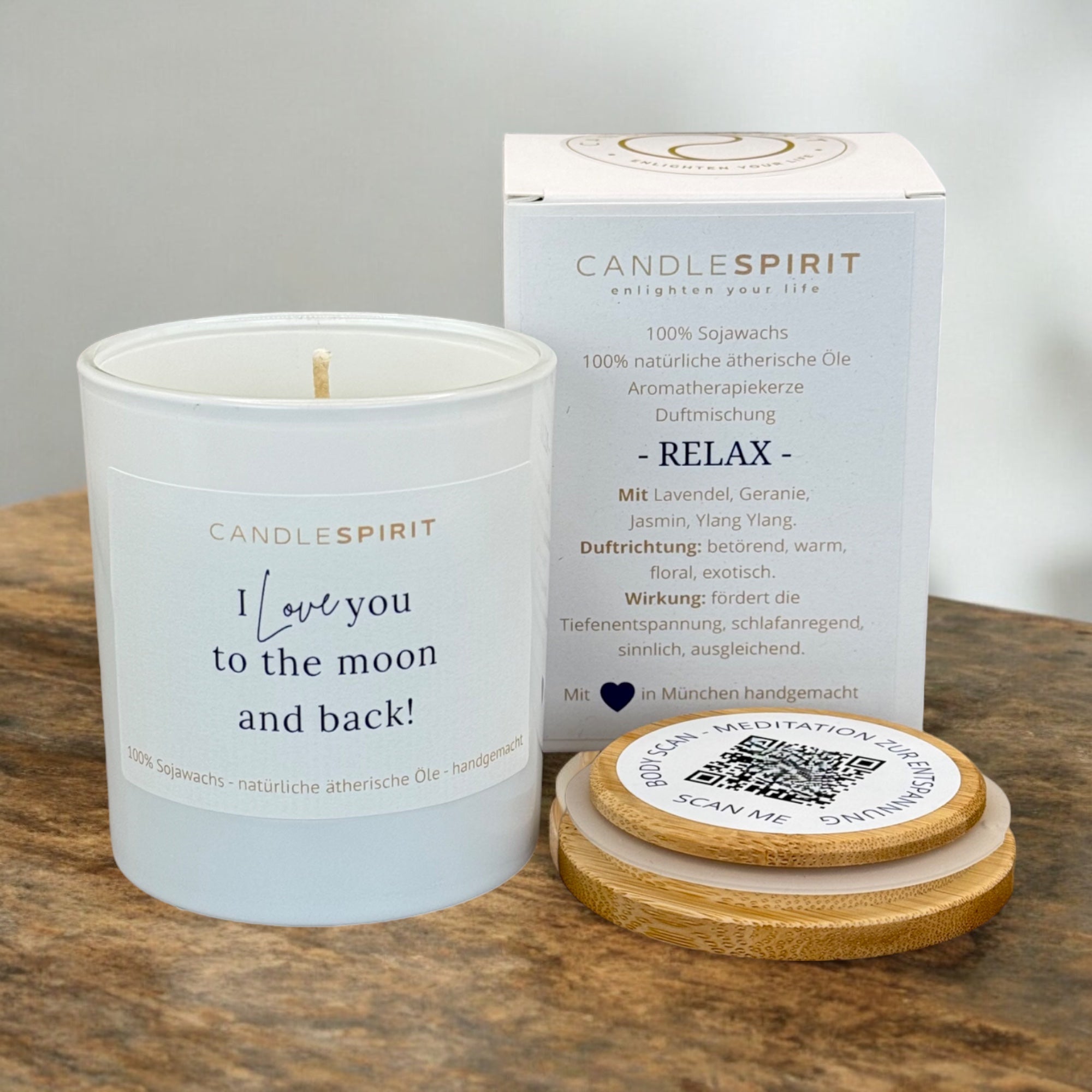 "I love you to the moon and back!" | Aromatherapie Kerze