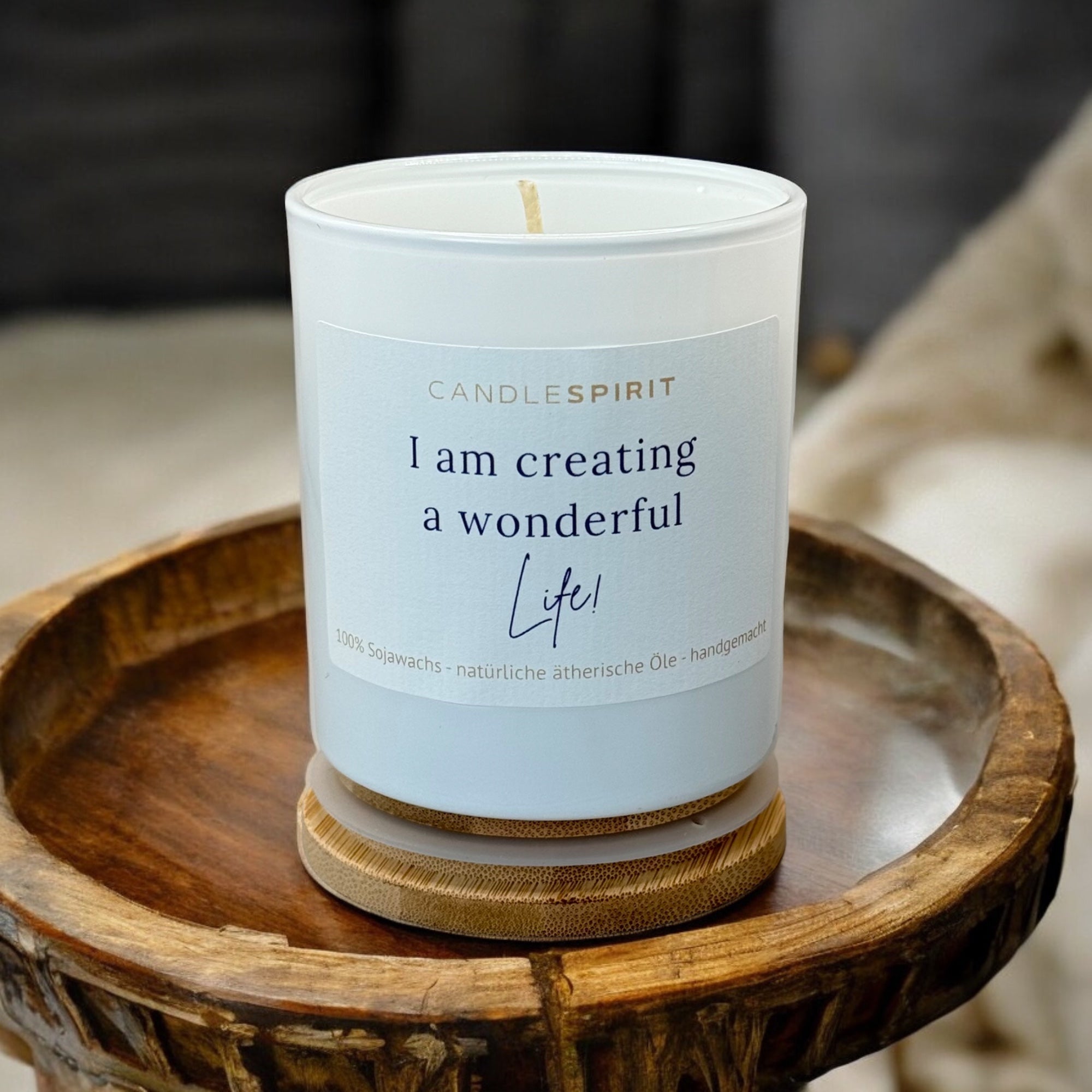 "I am creating a wonderful life!" | Aromatherapie Kerze