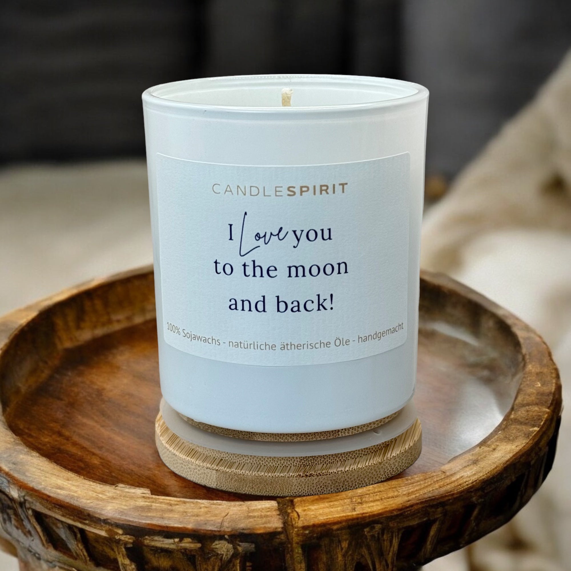 "I love you to the moon and back!" | Aromatherapie Kerze