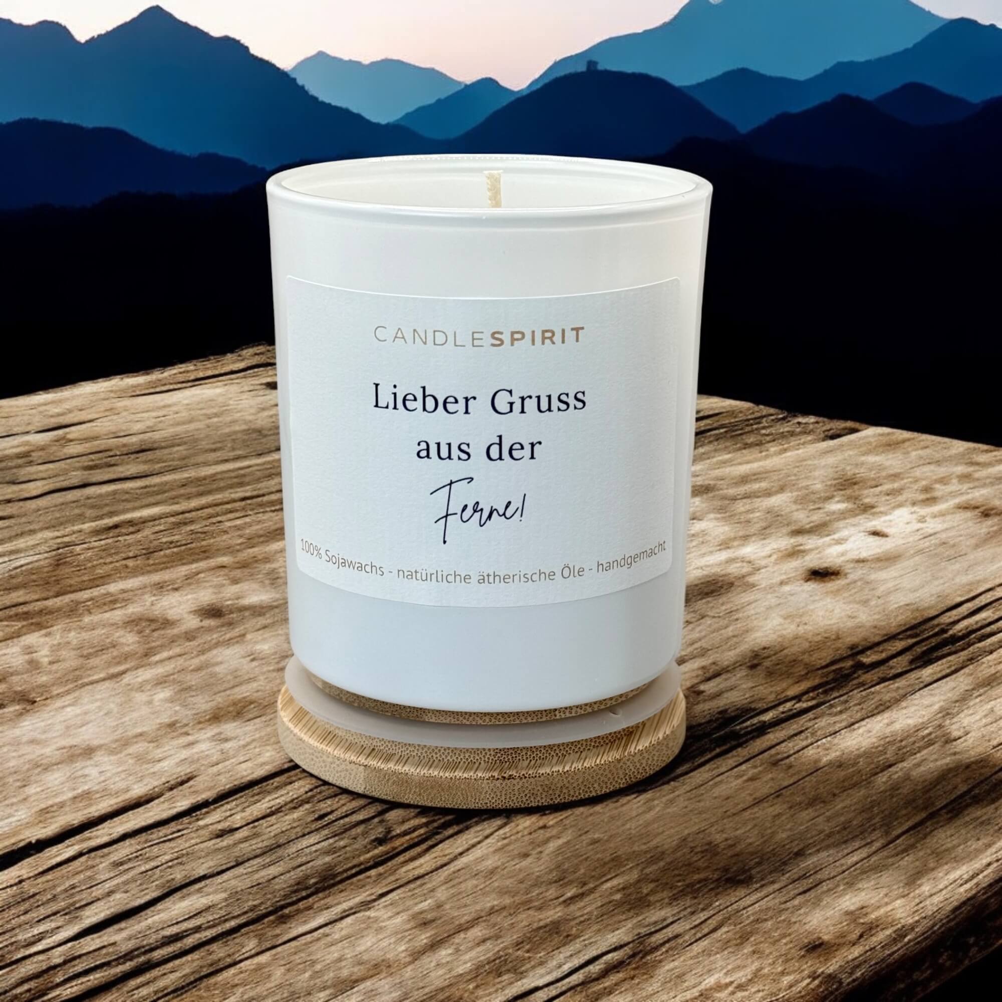 "Lieber Gruss aus der Ferne" | Aromatherapie Kerze