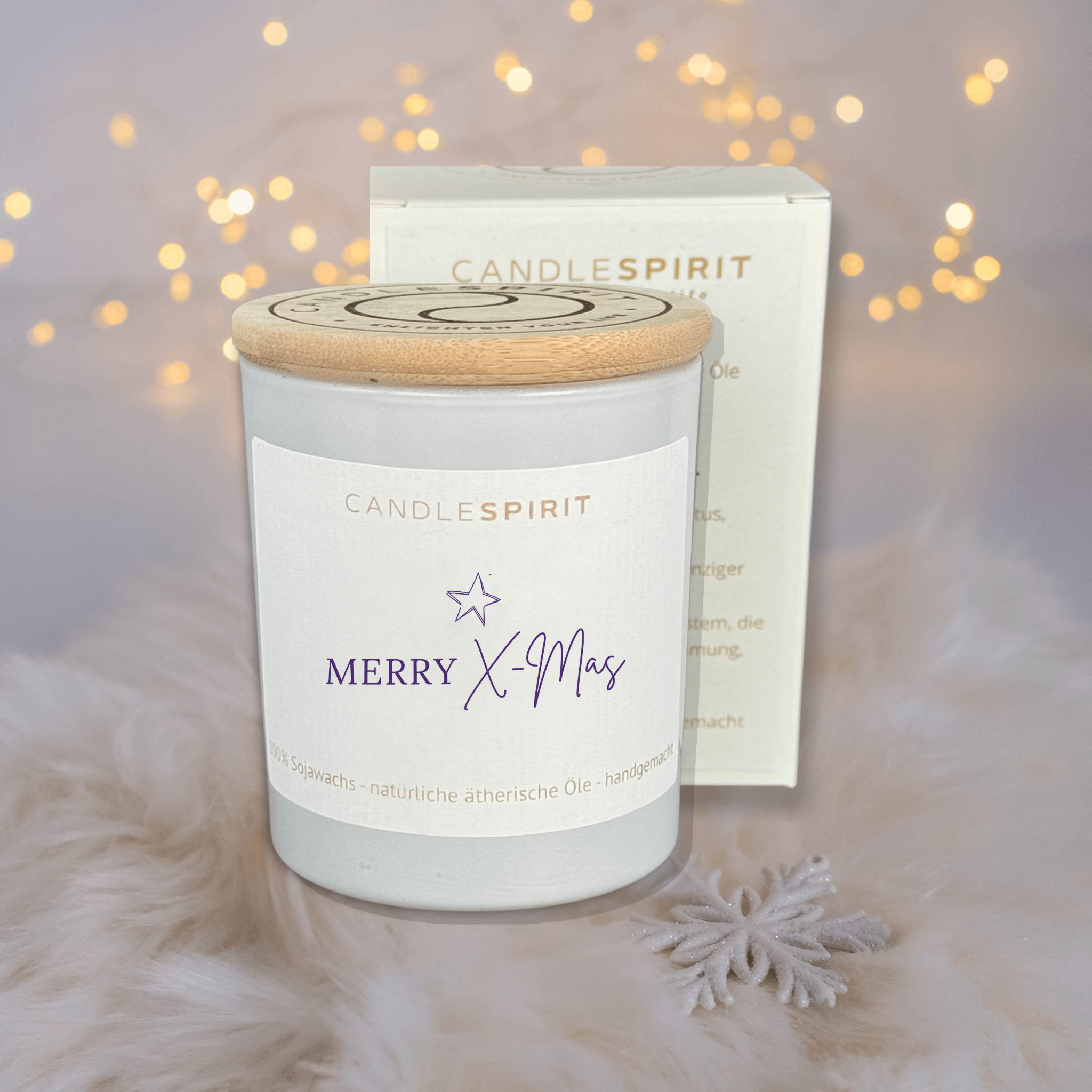 "Merry X-Mas" | Aromatherapie Kerze Duft WINTERZAUBER | Meditation Winterreise im Bambusdeckel