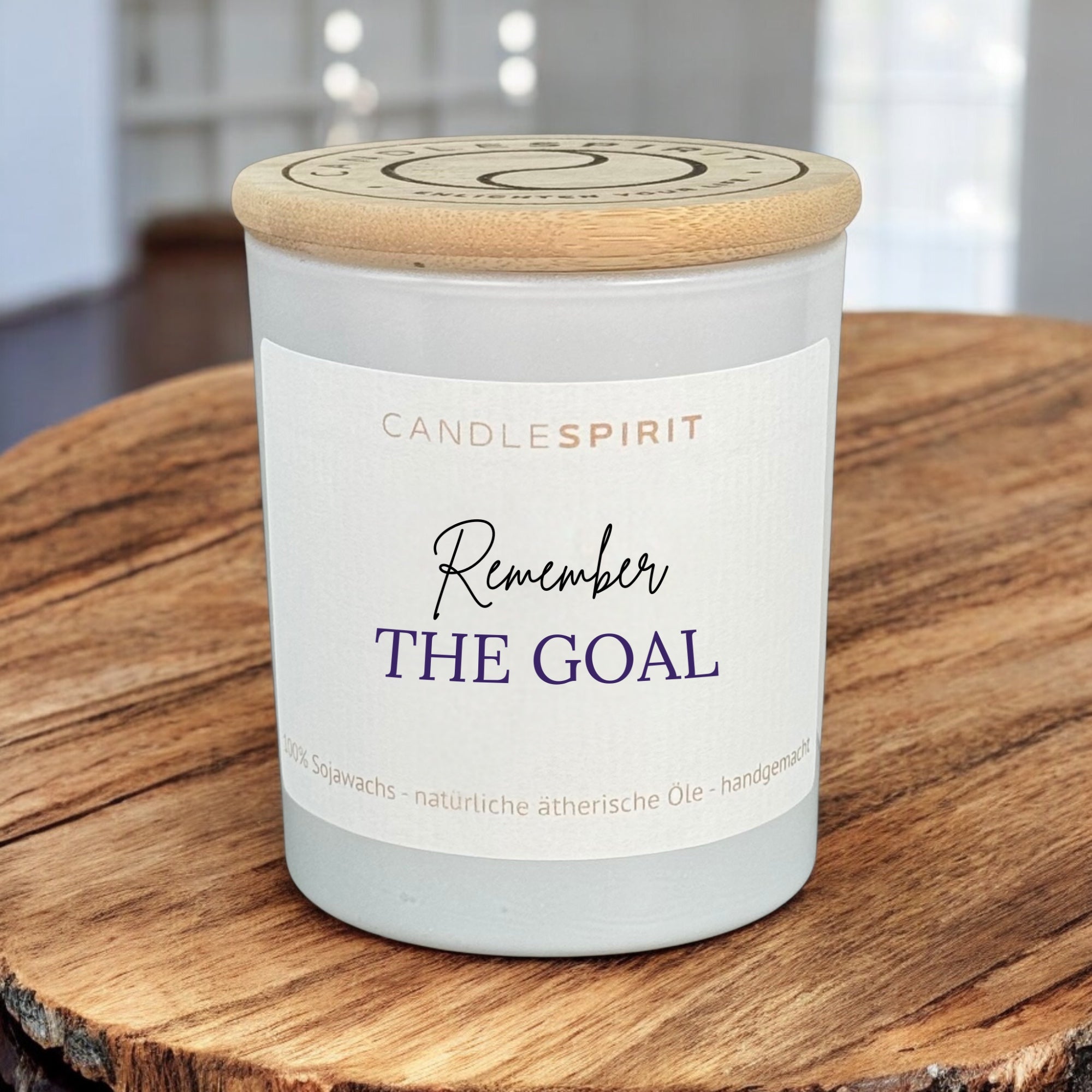 "Remember the goal" | Aromatherapie Kerze Duft WINTERZAUBER | Meditation Winterreise im Bambusdeckel