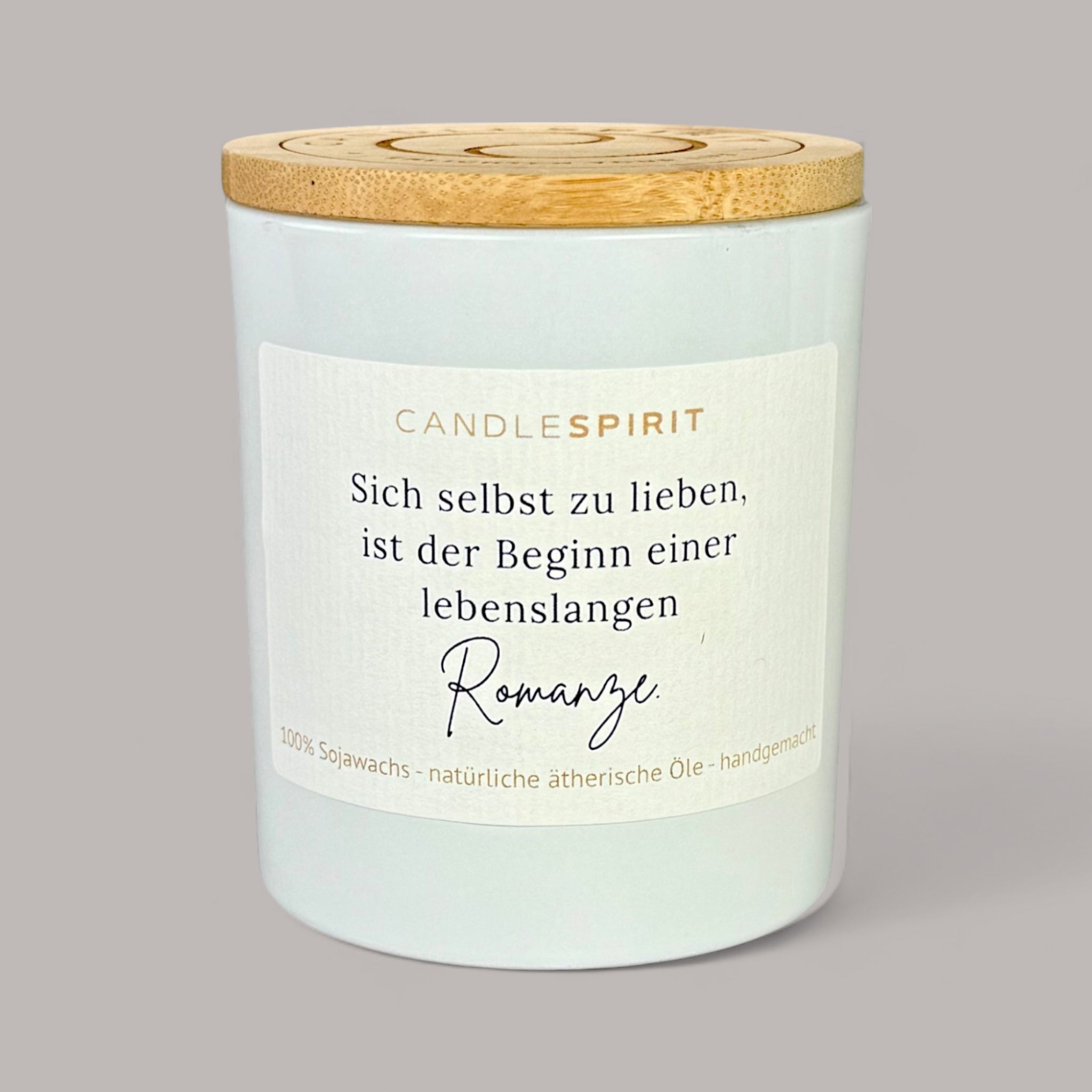 "Sich selbst zu lieben ist der Beginn einer lebenslangen Romanze." | Aromatherapie Kerze