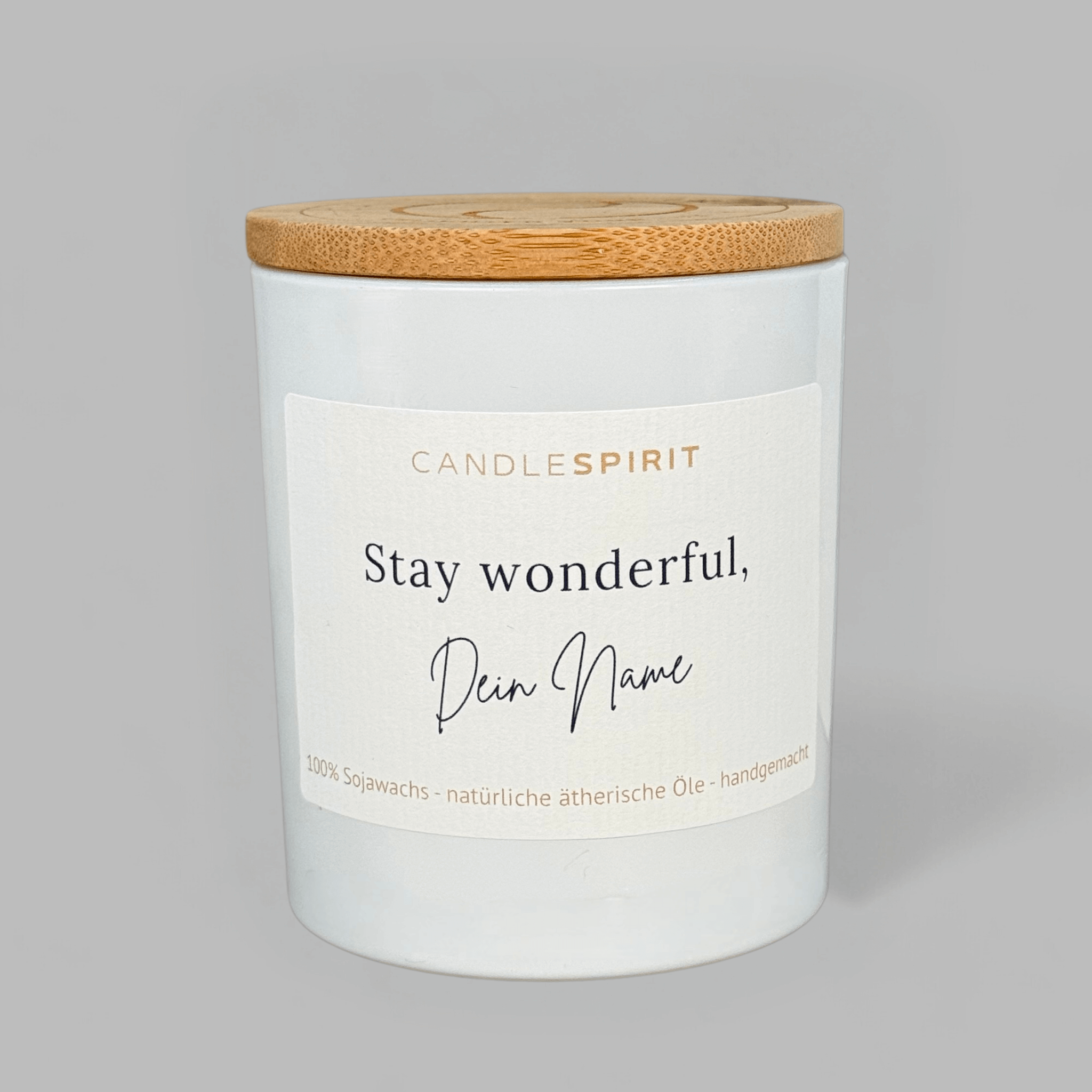 "Stay wonderful. [Name]" | Personalisierbar | Aromatherapie Kerze