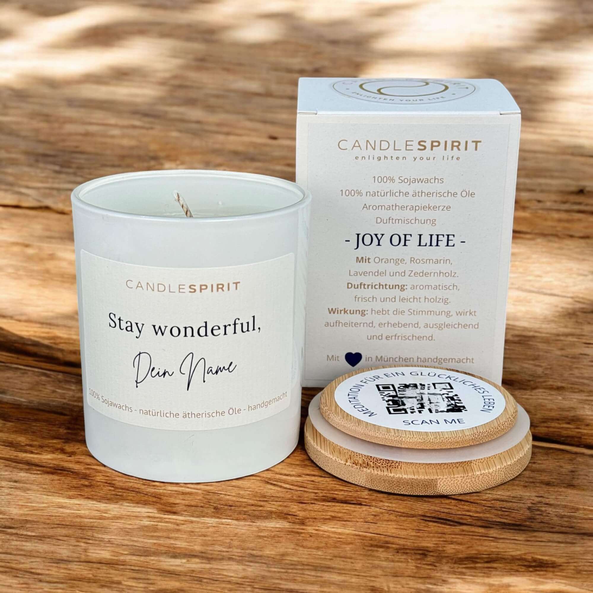 "Stay wonderful. [Name]" | Personalisierbar | Aromatherapie Kerze